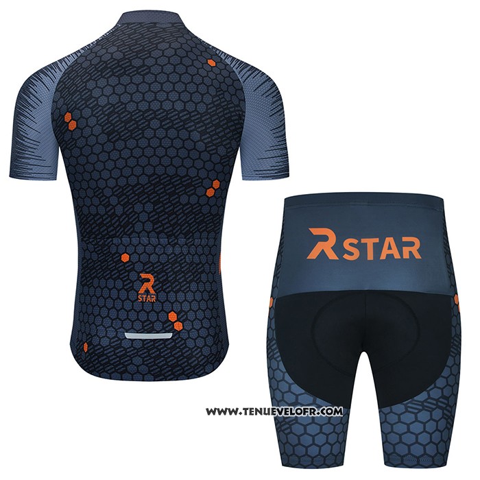 2021 Maillot Cyclisme R Star Profond Gris Manches Courtes et Cuissard
